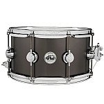 DW Collector's DRVD0713SVCBK Metal Brass 13x7 inch Snare Drum, Satin Black
