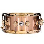 DW Collector's DRVP6514SPG Copper Polished 14x6.5 inch Snare Drum, Gold Hardware