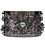 DW Collector's DRX10814SSN084 14x8 inch SSC Maple Snare Drum, Silver Abalone with Black Nickel